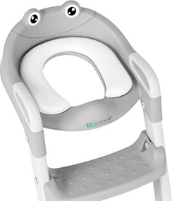 Детска тоалетна седалка ECOTOYS сива със стъпала и стълба
