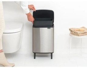 Кош за боклук Brabantia Bo Small Hi 1006650, 12 л, Плавно и безшумно отваряне, Устойчив на пръстови отпечатъци, Инокс