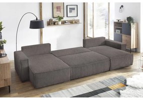 Тъмносив велурен U-образен разтегателен диван Nihad - Bobochic Paris