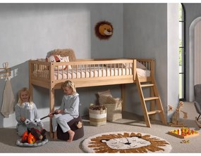 Детско повдигнато легло от масивен дъб в естествен цвят 90x200 cm Forrest – Vipack