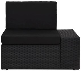 3067142 vidaXL Градински комплект с възглавници, 5 части, полиратан, черен