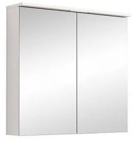 Огледален шкаф за баня ALDENE-75 6017-75W, Inter Ceramic, с LED осветление, PVC, бял гланц, 75х70х17см
