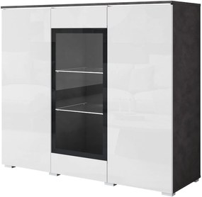 Витрина Vera mini-Черен-Бял лак