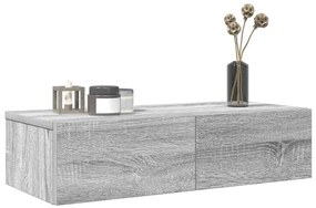 859973 vidaXL Стенен рафт с чекмеджета 60x26,5x15 см инженерно дърво