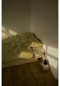 Единично легло от масивен бор с място за съхранение с включена подматрачна рамка в естествен цвят 90x200 cm Kanso – Karup Design