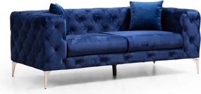 Тъмносин кадифен диван 197 cm Como – Artie