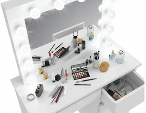 Тоалетка с LED огледало Cleopatra White