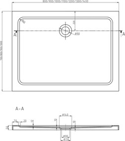 Mexen Flat правоъгълна душ кабина тънка 110 x 90 см, бяла, сифон хром - 40109011