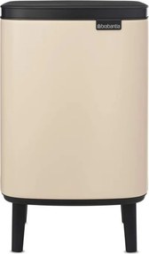 Кош за боклук Brabantia Bo Small Hi 1010461, 7 л, Повдигнат, Плавно и безшумно отваряне, Противоплъзгаща основа, Бежов