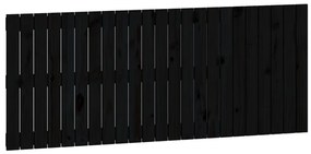 824847 vidaXL Стенна табла за спалня, черна, 147x3x60 см, борово дърво масив
