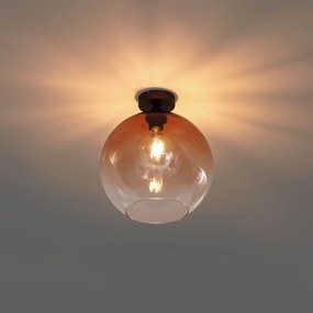 Арт Деко плафон тъмен бронз с кафяво стъкло - Sandra