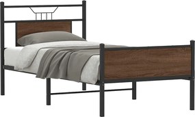 4107026 vidaXL Рамка за легло без матрак кафяв дъб 90x190 см инженерно дърво