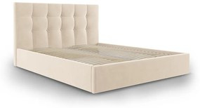 Бежово кадифено двойно легло , 160 x 200 cm Nerin - Mazzini Beds