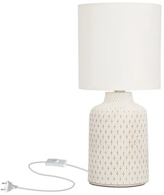 Кремава настолна лампа с текстилен абажур (височина 32 cm) Iner - Candellux Lighting