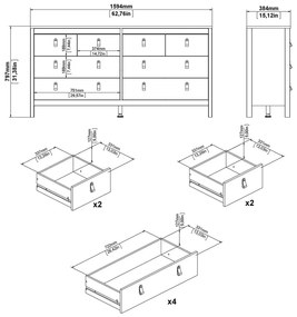 Черен нисък скрин 159x80 cm Madrid – Tvilum