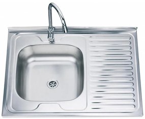 Кухненска мивка ICK 8060A*16 R, Inter Ceramic, алпака, лява, 80x60см