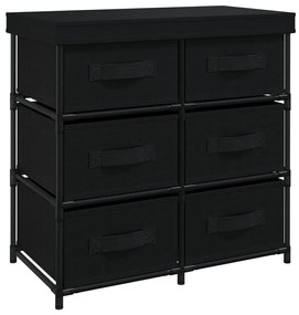 337257 vidaXL Шкаф за съхранение с 6 чекмеджета, 55x29x55 см, черна стомана
