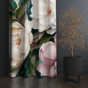 Декоративна завеса с отличителен десен на магнолия Ширина: 160 см | Дължина: 250 см