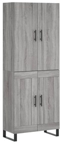 3195817 vidaXL Висок шкаф, сив сонома, 69,5x34x180 см, инженерно дърво