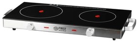 Двоен инфрачервен котлон FIRST FA-5096-7, 2800W, До 300C, Термостат, Стъклокерамика, Черен/инокс