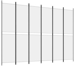 350254 vidaXL Параван за стая, 6 панела, бял, 300x220 см, текстил
