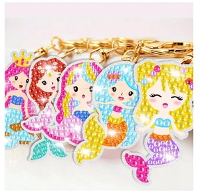 Диамантени ключодържатели DIY Rila Crafts, 5 броя, Розов