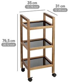 Рафт за баня от масивна акация в черен и естествен цвят 35x76,5 cm Fondi – Wenko