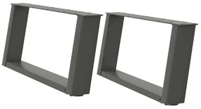 4012754 vidaXL Крака за масичка за кафе, U-образни, 2 бр., антрацит, 70x(30-31) см, стомана
