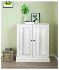 Бяло шкафче от масивен бор 100x34 cm Mille – Støraa