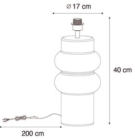Дизайнерска настолна лампа черна керамика 17 см без абажур - Alisia