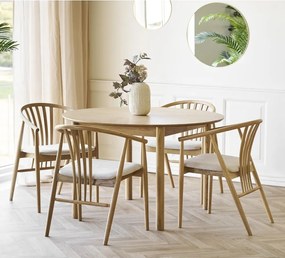 Кръгла сгъваема трапезна маса с допълнителна плоча от декор от дъб ø 120 cm Bundaberg – House Nordic