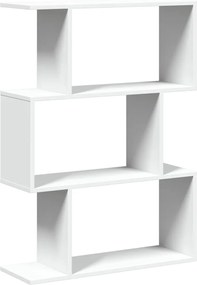 858111 vidaXL Преграда за стая, библиотека с 3 нива, бяла, 70x24x97 см, инженерно дърво