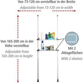 Бял метален рафт за баня 120x300 cm Herkules – Wenko