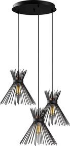 Черно висящо осветително тяло с метален абажур ø 63 cm Kirpi – Opviq lights