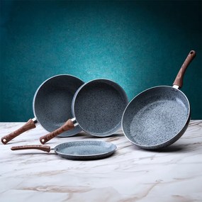 Касерола с капак Oliver Voltz Siena OV51321J18, 18 см, 2L, Мраморно покритие, Индукция, Сив