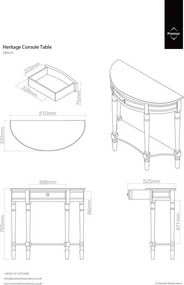 Сива конзолна маса от масивен бор 33x81 cm Heritage – Premier Housewares