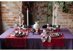 Подложки в червено-природен цвят в комплект от 4 броя - Linen Tales