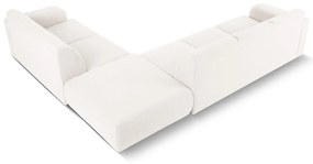 Бял ъглов диван от плат букле (десен ъгъл) Molino - Micadoni Home