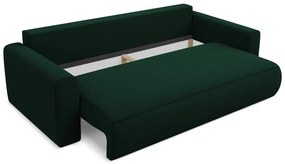 Зелен кадифен разтегателен диван с място за съхранение 238 cm Kapua – Makamii