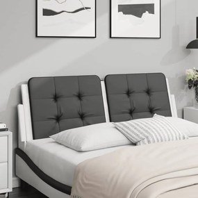 374865 vidaXL Мека табла за легло Zadar, черна и бяла, 140 см, изкуствена кожа
