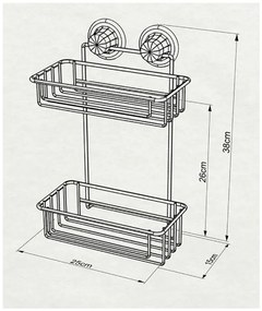 ЕТАЖЕРКА TEKNO TEL DM-256 2 нива/вакуум бяло