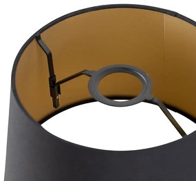 Черен памучен абажур със златен интериор 25/20/16