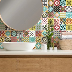 Комплект от 24 стикера за стена Montecito, 15 x 15 cm - Ambiance