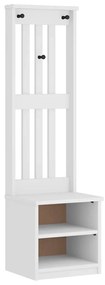 4010480 vidaXL L Дърво за антре SANDENS бяло 45x40x159,5 cm