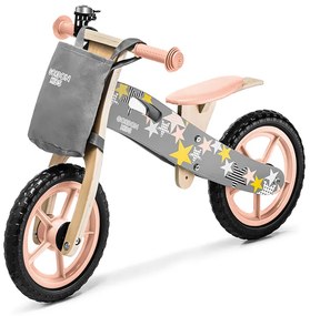 Розов велосипед за баланс с джоб за съхранение
