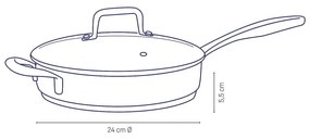 Тиган от неръждаема стомана с капак, ø 24 cm Flavoria - Kela