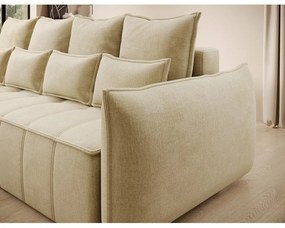 Бежов кадифен сгъваем/с място за съхранение диван 242 cm Weltton – ELTAP
