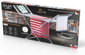 Електрически сушилник за дрехи Adler AD 7821, 220W, 18 нагревателни елемента, IP22, Бял