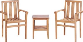 44736 vidaXL Бистро комплект от 3 части, тик масив