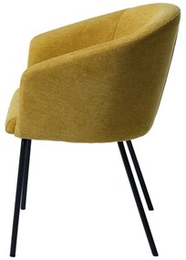 Тапициран трапезен стол с подлакътници в цвят горчица Easton – Unique Furniture